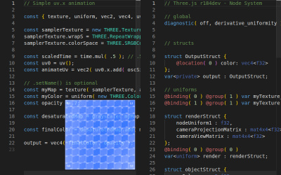three.js webgpu - tsl editor